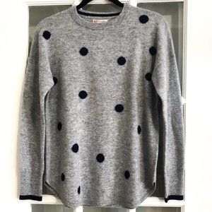 Philosophy Gray/Navy Polka Dot Cashmere Sweater, M